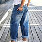 👖✨ 50% RABATT! Damen Barrel-Leg Jeans mit Aufsetztaschen – Trendige Weite, hoher Bund & strukturierter Passform – Perfekt für Casual-Chic & Alltag 🤎