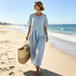 👗💎 DER SOMMERHIT 2026 – DER WAHNSINN! Maxikleid für Damen mit Knopfleiste und kurzen Ärmeln – Leicht, luftig & stilvoll – Perfekt für warme Tage am Strand, in der Stadt oder im Urlaub ✨