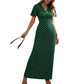 👗 ZEITLICH BEGRENZTER 50% RABATT! ✨ Damen V-Ausschnitt Gepunktetes Maxikleid – Flatterärmel, Figurbetonend, Atmungsaktiv 🎀