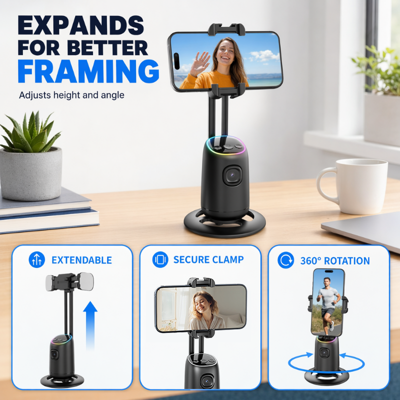📱⏰ 50% RABATT FÜR BEGRENZTE ZEIT! KI-Gesichtserkennungsstabilisator für Smartphones – Automatische Winkelanpassung, stabil & perfekt für Selfies, Videos & Calls ✨