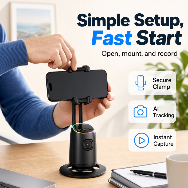 📱⏰ 50% RABATT FÜR BEGRENZTE ZEIT! KI-Gesichtserkennungsstabilisator für Smartphones – Automatische Winkelanpassung, stabil & perfekt für Selfies, Videos & Calls ✨