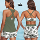 🌊 50 % RABATT FÜR BEGRENZTE ZEIT! 👙 Plus Size 3-teiliges Badeset – Tankini Top, Neckholder Bikini & Palmenprint Badeshorts, figurfreundlich für Strand & Pool