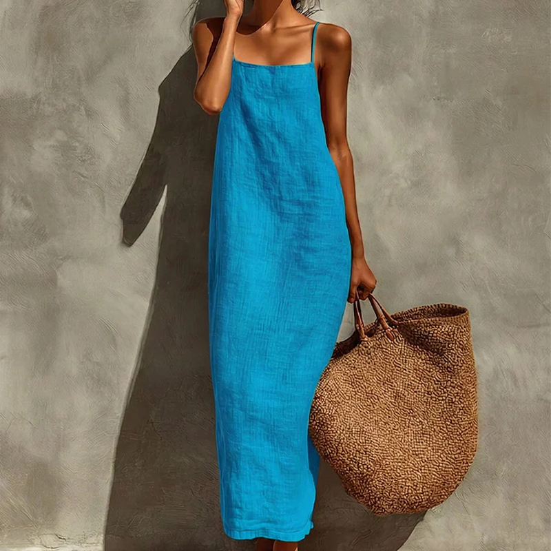👗 50% RABATT! 🎁 Damen lässiges einfarbiges Trägerkleid – Leicht, luftig & vielseitig – Perfekt für warme Tage, Strand oder einen entspannten Look – bequem & stilvoll 🌸☀️✨