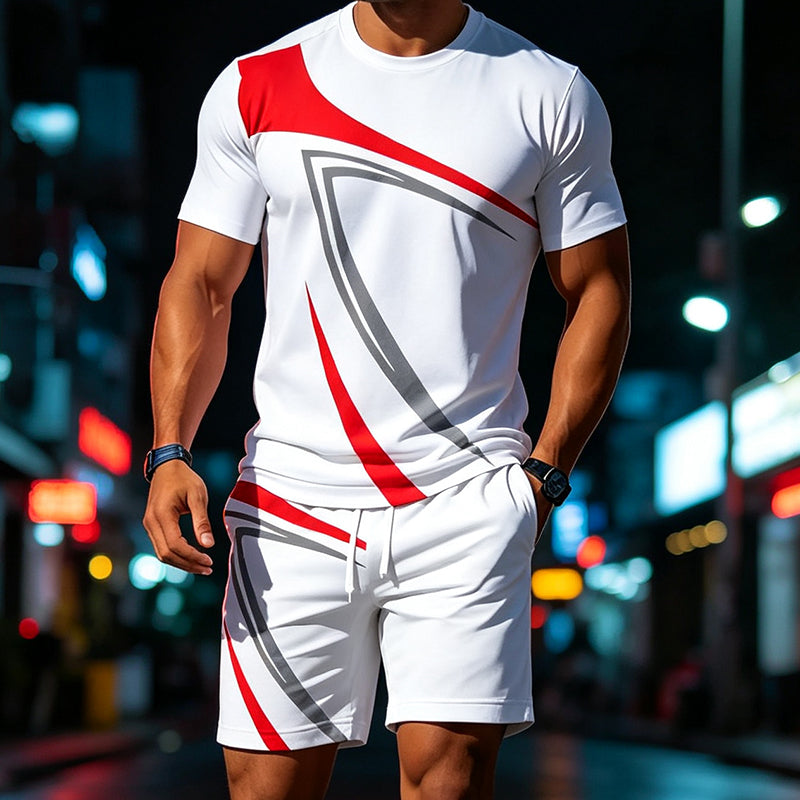 Men's Casual Summer T-Shirt & Shorts 2-Piece Set