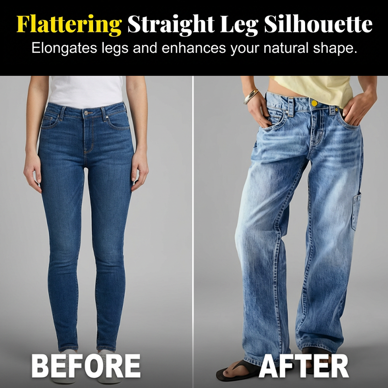 👖🔥 50% RABATT! Lockere Straight Leg Damen Jeans – Bequeme Passform, zeitloser Stil & perfekt für jeden Tag ✨