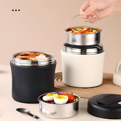 🥣🔥 50% RABATT! Vakuum-Thermobehälter mit Faltlöffel – Warme Mahlzeiten überall genießen! – Perfekt für Büro, Reisen & Camping ✨