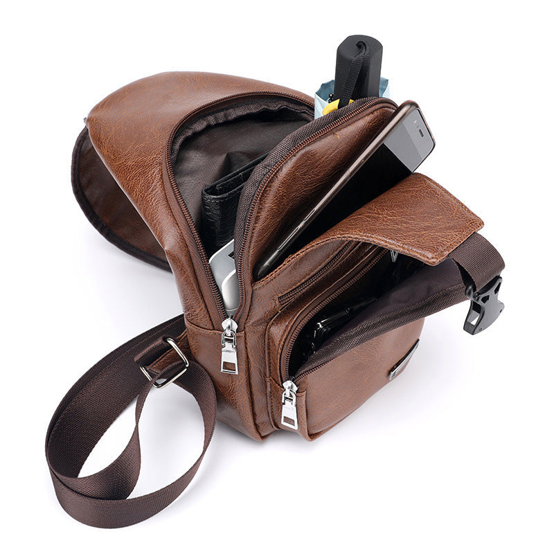 🎒 50% RABATT! 🎁 Multifunktionale Brusttasche aus hochwertigem Leder – Kompakt & praktisch – Ideal für Reisen, Alltag oder als stilvolles Accessoire – sicherer & bequemer Sitz 🧳✨🛡️