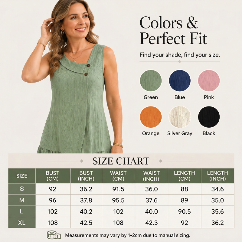 👗🌸 50% RABATT! Ärmelloses Top mit asymmetrischem Ausschnitt & Rüschen – Elegant, verspielt, perfekt für warme Tage & besondere Anlässe 💙✨
