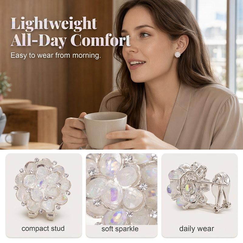 🌸💎 50% RABATT! Elegante Funkelnde Blumen-Ohrstecker – Zirkonia-Besatz, nickelfrei & zeitlos – Perfekt für Hochzeit, Abend & Alltag ✨