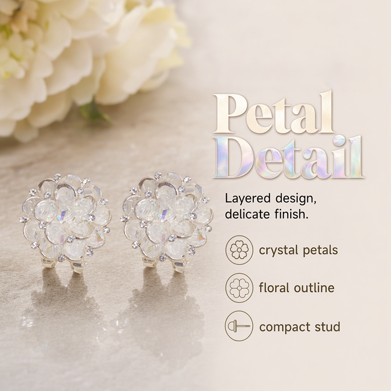 🌸💎 50% RABATT! Elegante Funkelnde Blumen-Ohrstecker – Zirkonia-Besatz, nickelfrei & zeitlos – Perfekt für Hochzeit, Abend & Alltag ✨