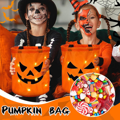 🎃🍬 50% RABATT! Halloween Leuchtende Kürbis-Süßigkeitentasche – Glow-in-the-Dark, weich & geräumig – Perfekt für Trick-or-Treat & Kostümfeste ✨
