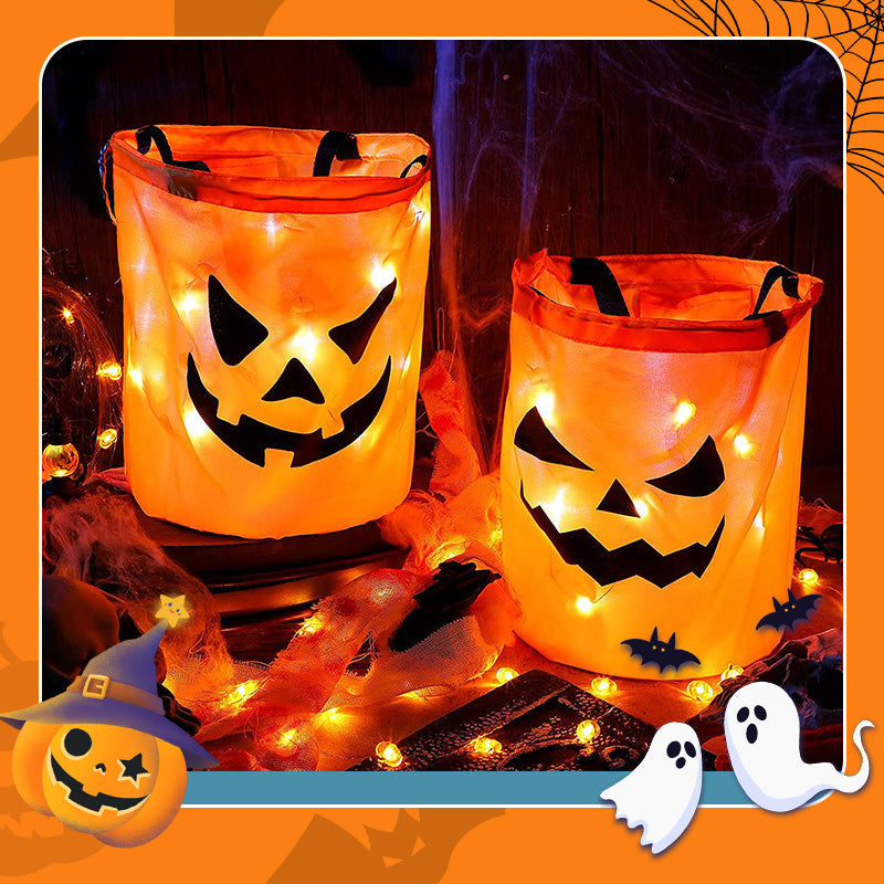 🎃🍬 50% RABATT! Halloween Leuchtende Kürbis-Süßigkeitentasche – Glow-in-the-Dark, weich & geräumig – Perfekt für Trick-or-Treat & Kostümfeste ✨