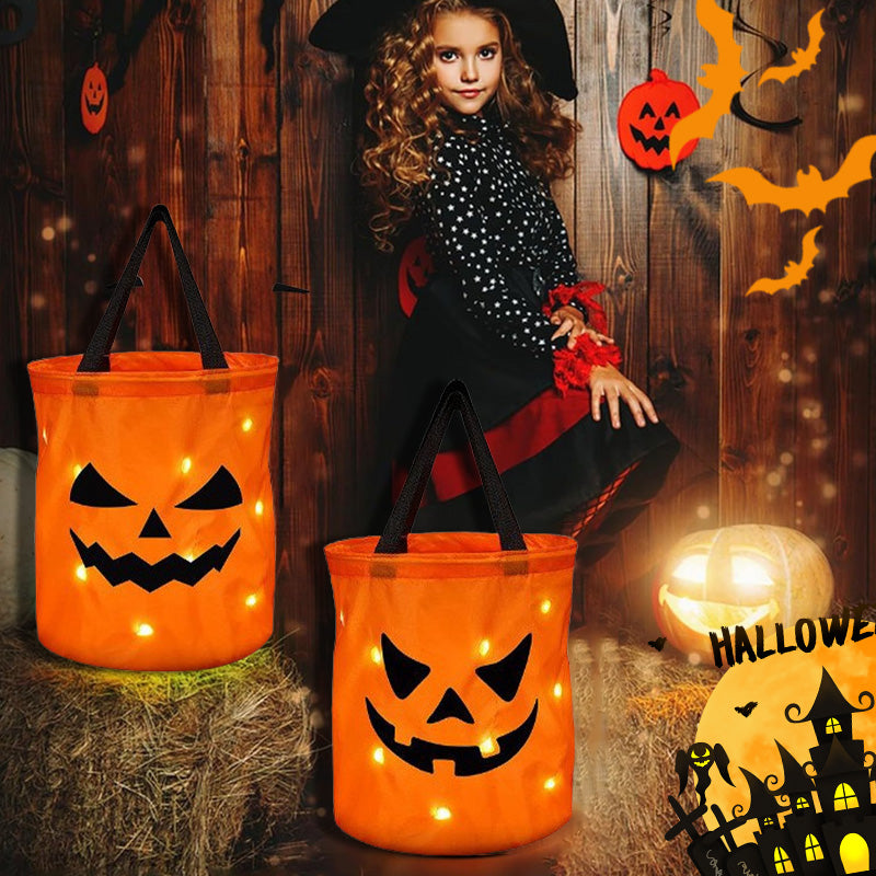 🎃🍬 50% RABATT! Halloween Leuchtende Kürbis-Süßigkeitentasche – Glow-in-the-Dark, weich & geräumig – Perfekt für Trick-or-Treat & Kostümfeste ✨