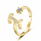 💍⏰ 50% RABATT – NUR FÜR KURZE ZEIT! Damen Ring mit Buchstaben – Funkelnde Zirkonia-Verzierung, verstellbare Größe & elegantes Design ✨