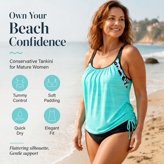 👙🔥 50% RABATT! Damen Bauchweg 2-teiliger Tankini Badeanzug – Figurformend & schmeichelhaft – Perfekt für Strand, Pool & Urlaub 💙✨