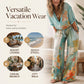 👗🎨 50% RABATT! Damen Künstlerisches Print V-Ausschnitt Top & Weite Hose Set – Kreativ, lässig & perfekt für Sommer, Alltag & Freizeit ✨