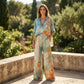 👗🎨 50% RABATT! Damen Künstlerisches Print V-Ausschnitt Top & Weite Hose Set – Kreativ, lässig & perfekt für Sommer, Alltag & Freizeit ✨