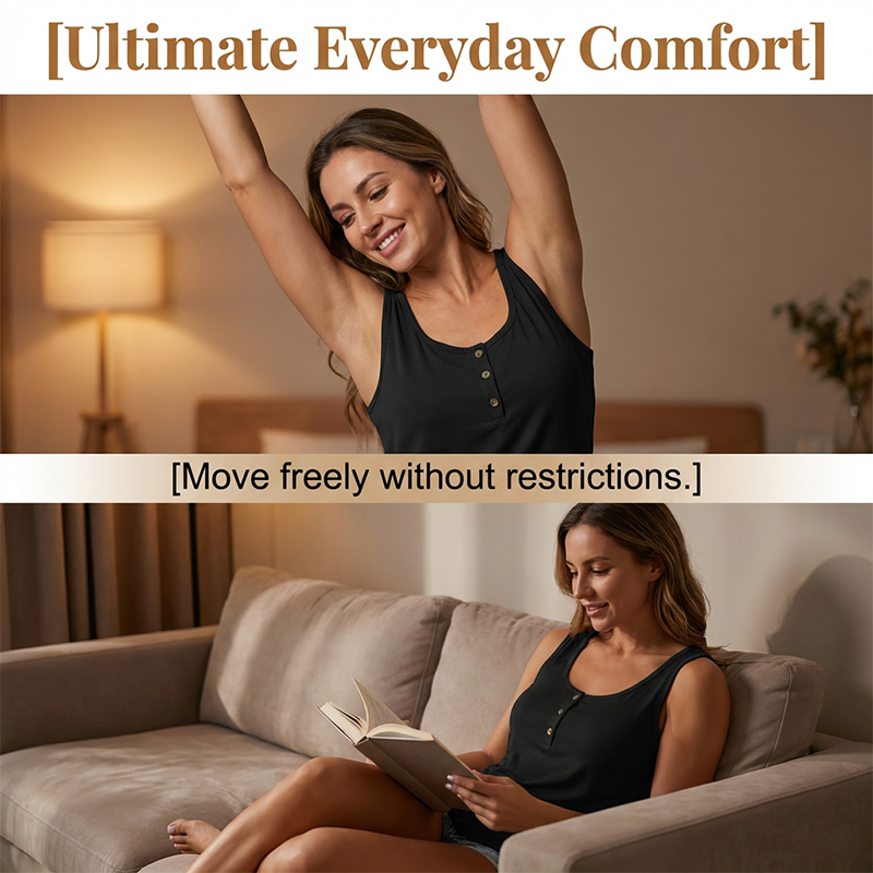 Women's Plus Size Henley Tank Top