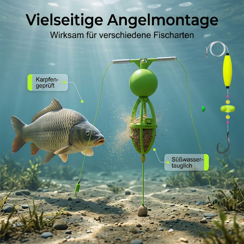 🎣✨ 50% RABATT! Verhedderungsfreies Bottom-Up-Futterkorb-Angelsystem – Fertig-Montage mit Method-Feeder & Anti-Tangle-Rig – Perfekt für Karpfen, Brasse & Friedfisch am Grund ✨