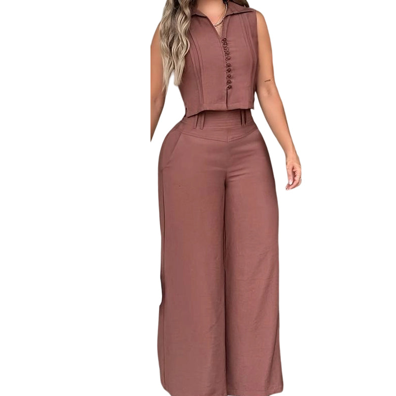 🛍️ 50 % Rabatt – 2-teiliges Set mit ärmellosem Top & Hose, weicher Baumwollstoff, bequem & vielseitig für den Alltag 🌿