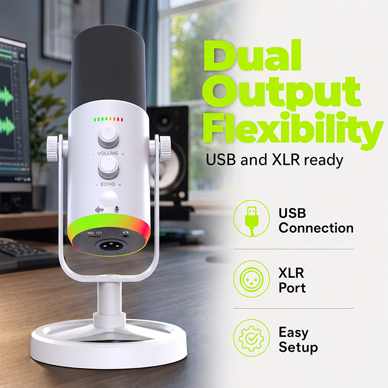 USB XLR Recording Microphone with Echo Control Noise
