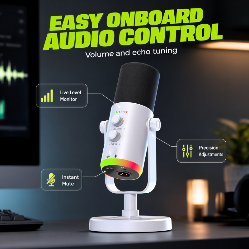 USB XLR Recording Microphone with Echo Control Noise