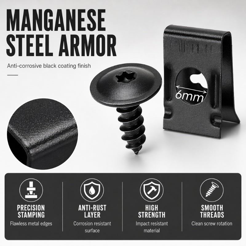 🔩 50% RABATT! 🚗 Universelles Auto-Metall-U-Clip- & Schraubenset – Rostfrei, vielseitig & einfach zu montieren – Ideal für Karosserie, Innenraum & Reparaturen 🛠️