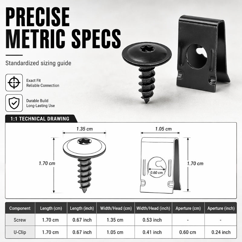 🔩 50% RABATT! 🚗 Universelles Auto-Metall-U-Clip- & Schraubenset – Rostfrei, vielseitig & einfach zu montieren – Ideal für Karosserie, Innenraum & Reparaturen 🛠️