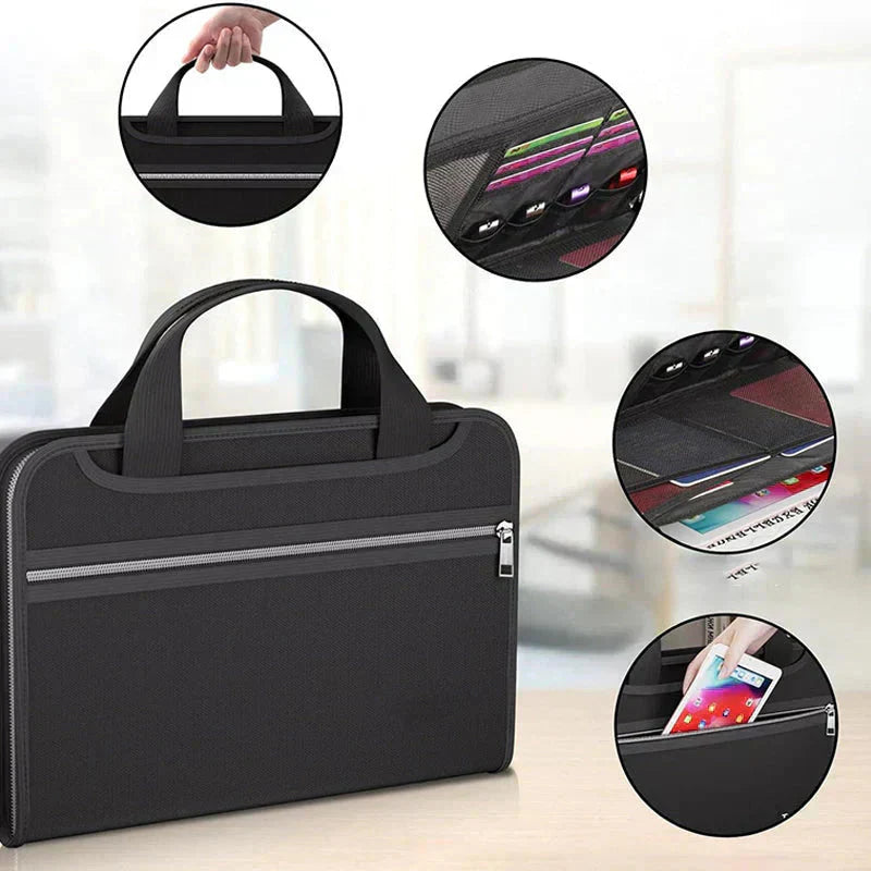📁 50% DI SCONTO! 🔥 Cartella Portadocumenti a Fisarmonica Ignifuga con Maniglia – Protezione dal Fuoco, 12+ Scomparti & Portatile 🧾