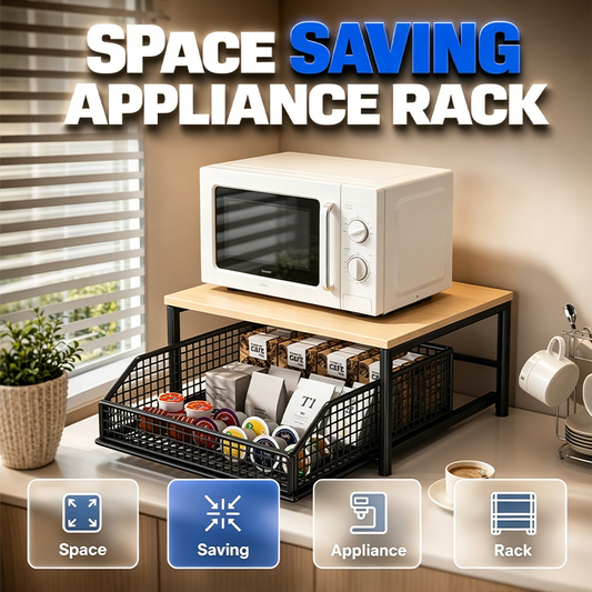 🥳 💞 50K+ VERKAUFT! ⚡🎉2-stöckiges Küchenregal für Mikrowelle mit herausziehbarer Schublade