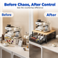 🔥Solange der Vorrat reicht 50 % Rabatt!🎉2-stöckiges Küchenregal für Mikrowelle mit herausziehbarer Schublade