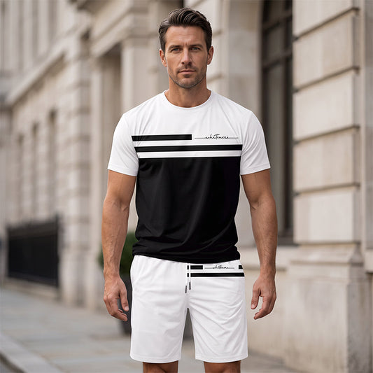 🛍️ 50 % Rabatt – 2-teiliges Freizeit-Set für Herren – Kurzarm-T-Shirt & Shorts mit Kordelzug, atmungsaktiv & bequem für den Alltag 👕