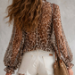 Damen V-Ausschnitt Leopardenmuster Top