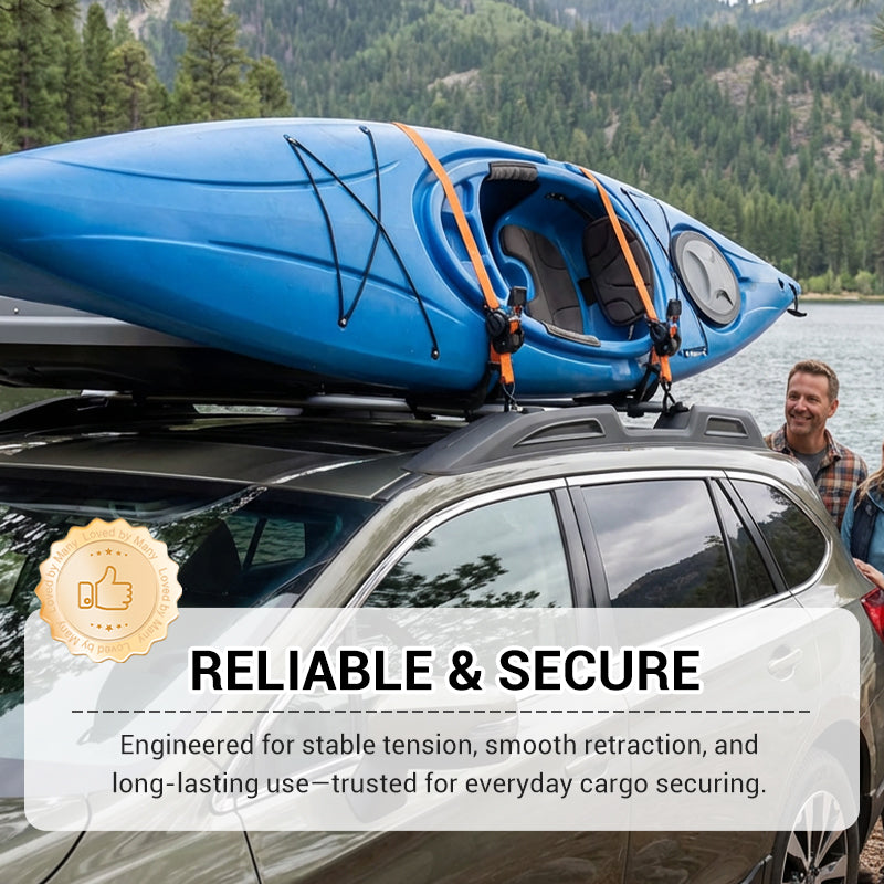 🚗🔗 50% RABATT! Einziehbare Zurrgurte für Autos – Kompakt, robust & rutschfest – Perfekt für Gepäck, Dachträger & Anhänger ✨