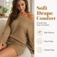 👗🌿 50% RABATT! Damen Lässiges Off-Shoulder Strickpullover & Shorts Set – Weich, luftig & perfekt für Sommer, Freizeit & zu Hause ✨
