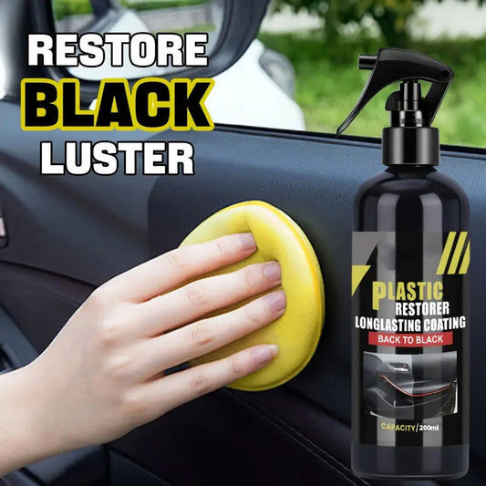 🚗✨ 50% RABATT! Schneller & langanhaltender Schwarzer Kunststoffpfleger – Für Stoßfänger, Verkleidungen, Türdichtungen & Innenraum – Frischt schwarze Kunststoffe auf & schützt vor UV 🌑