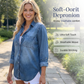 Damen Lässiger Jeansjacke mit aufrollbaren langen Ärmeln