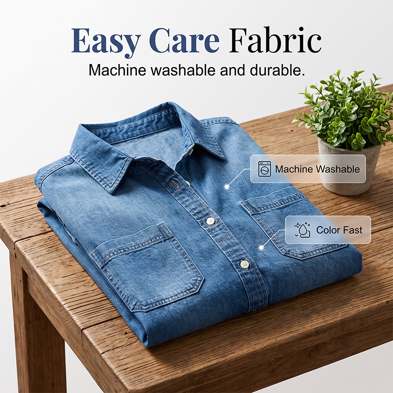 Damen Lässiger Jeansjacke mit aufrollbaren langen Ärmeln