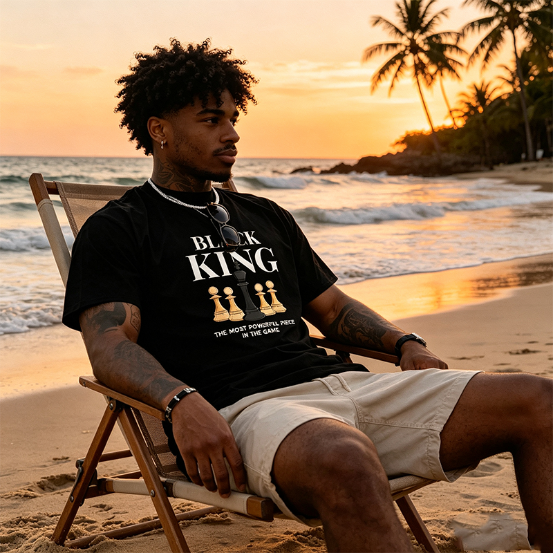 👕 50% RABATT! ♟️ Übergroßes Herren-T-Shirt mit Schachbrett- & Slogan-Print – Lässig, bequem & stylisch – Perfekt für den Alltag 🛍️