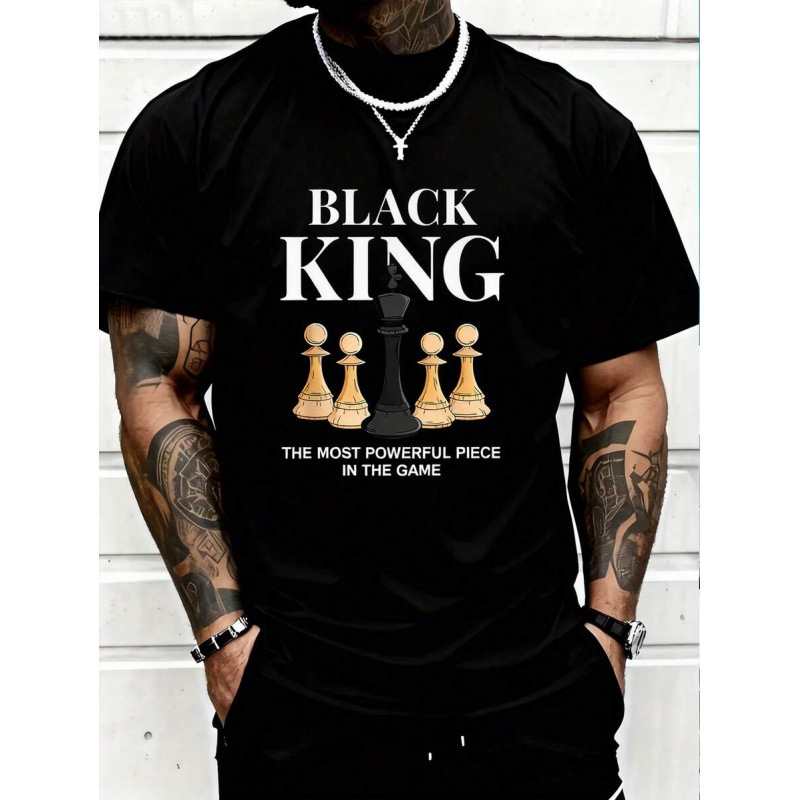 👕 50% RABATT! ♟️ Übergroßes Herren-T-Shirt mit Schachbrett- & Slogan-Print – Lässig, bequem & stylisch – Perfekt für den Alltag 🛍️