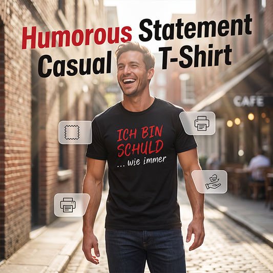 👕🔥 SOLANGE DER VORRAT REICHT: 50% RABATT! Witziges deutsches Slogan-T-Shirt für Herren – Schwarz, Kurzarm, Rundhalsausschnitt – Perfekt für Humor im Alltag, Partys & Bierliebhaber 🎉✨
