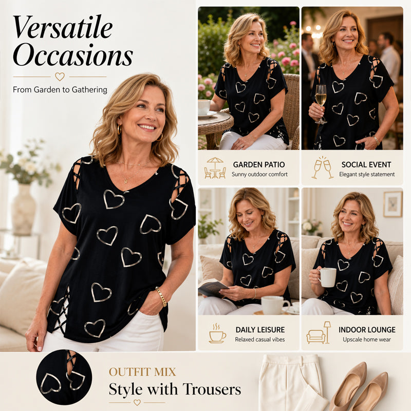 👕📢 50% RABATT! Damen Lässiges V-Ausschnitt Kurzarm T-Shirt – Bequem, luftig & vielseitig – Perfekt für Alltag, Freizeit & warme Tage ✨