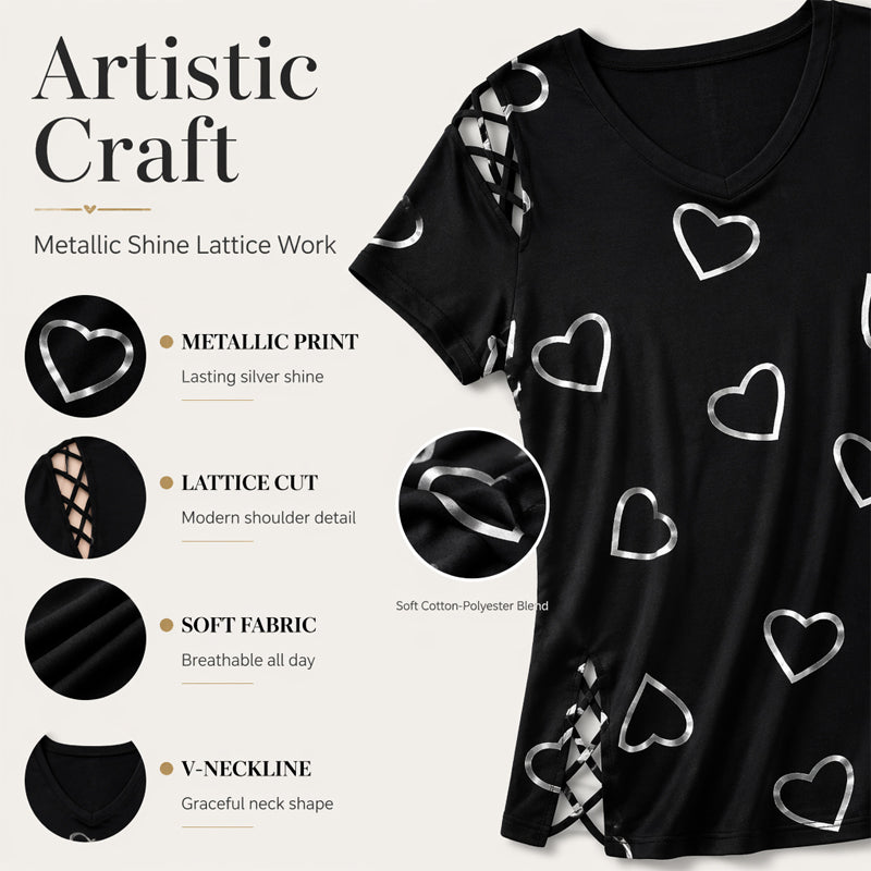 👕📢 50% RABATT! Damen Lässiges V-Ausschnitt Kurzarm T-Shirt – Bequem, luftig & vielseitig – Perfekt für Alltag, Freizeit & warme Tage ✨