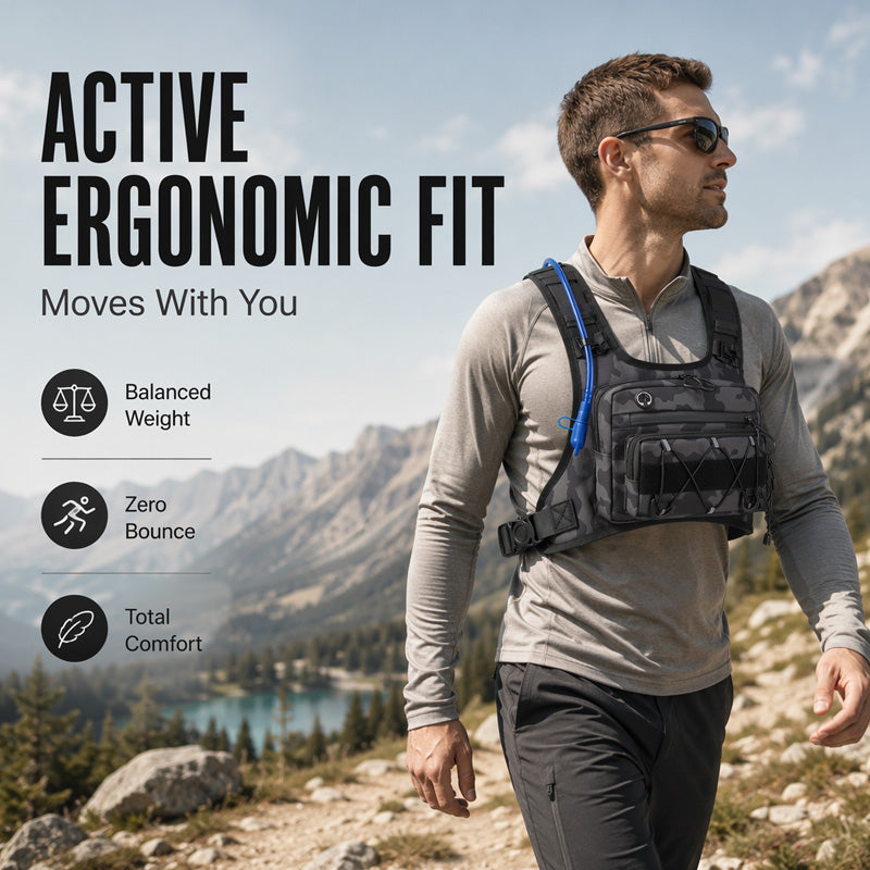 🚴【 Limitiertes Angebot – 50% Rabatt】♂️🥤✨Brusttasche, Trinksystem-kompatible Radweste für Herren