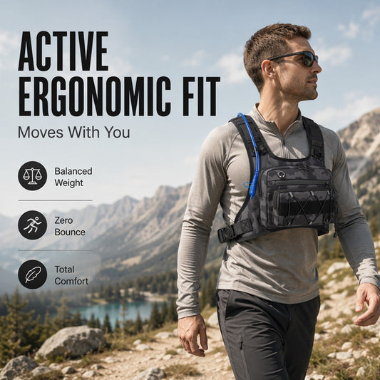 🚴【 Limitiertes Angebot – 50% Rabatt】♂️🥤✨Brusttasche, Trinksystem-kompatible Radweste für Herren
