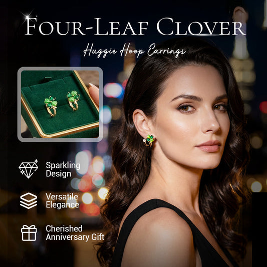 🍀✨ 50% RABATT! Kleeblatt Huggie Creolen – 925 Silber, süßes Pfeilbogen-Detail – Glücksbringer & modisches Statement – Perfekt für den Alltag oder als Geschenk 💚