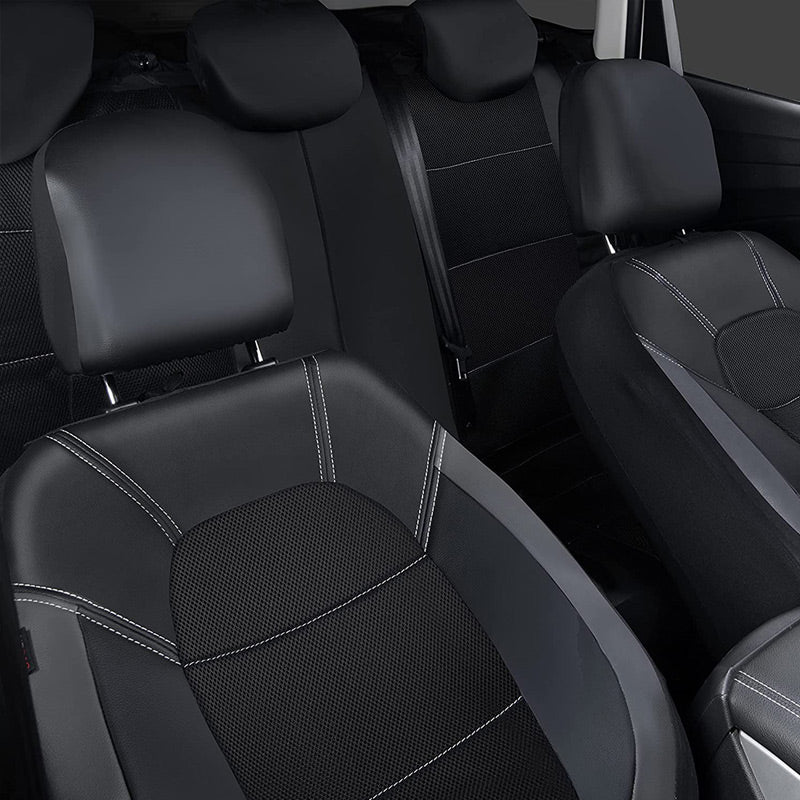 🚗🖤 50% RABATT! Universelles Set aus weichem Leder-Autositzbezügen – Premium-Kunstleder, Diamant-Quilt & Airbag-kompatibel – Schützt Originalsitze & veredelt den Innenraum ✨