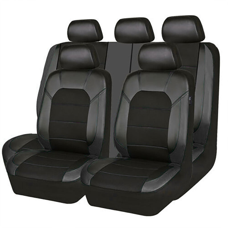 🚗🖤 50% RABATT! Universelles Set aus weichem Leder-Autositzbezügen – Premium-Kunstleder, Diamant-Quilt & Airbag-kompatibel – Schützt Originalsitze & veredelt den Innenraum ✨