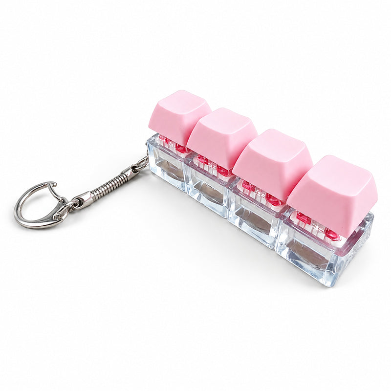 ⌨️🔑 50% RABATT! 4-Tasten Mechanische Tastatur-Fidget-Toy als Keychain – Echtes Klick-Gefühl, Stressabbau & fokusfördernd – Perfekt für Büro, Schule & unterwegs ✨