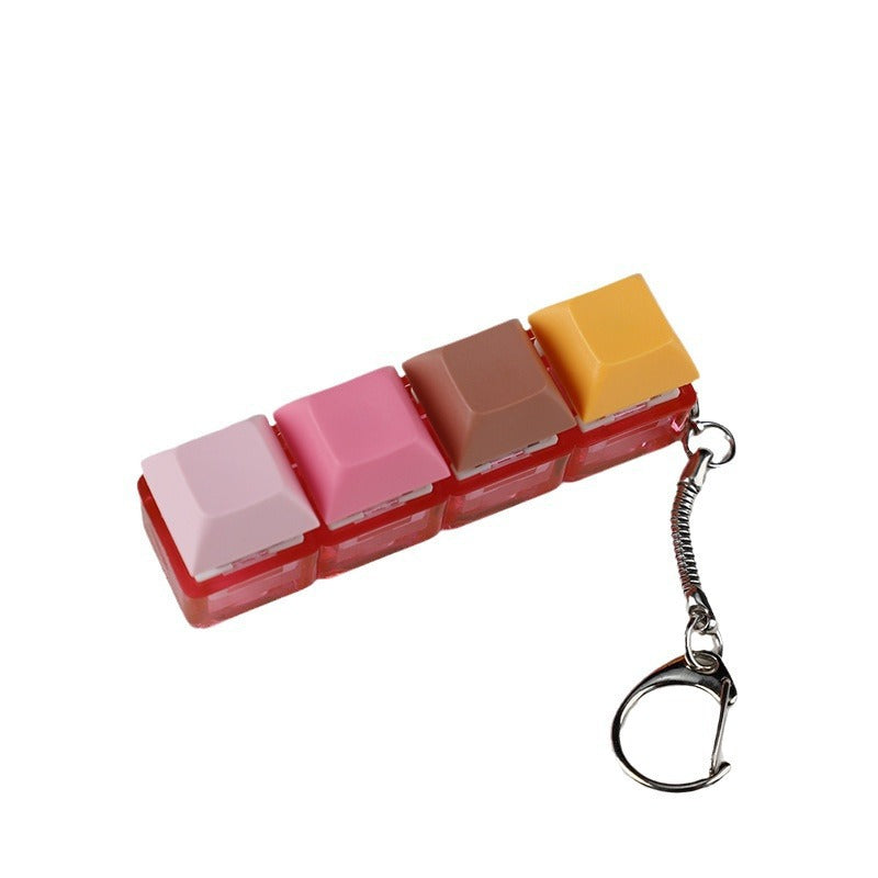 ⌨️🔑 50% RABATT! 4-Tasten Mechanische Tastatur-Fidget-Toy als Keychain – Echtes Klick-Gefühl, Stressabbau & fokusfördernd – Perfekt für Büro, Schule & unterwegs ✨